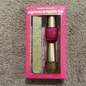 Pink and Gold Nail Polish & File Duo